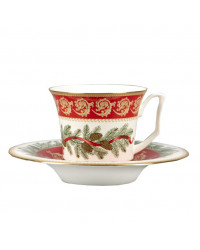 LOMONOSOV IMPERIAL BONE CHINA PORCELAIN TEA CUP YULIA CHRISTMAS TEATIME 210 ml 7.1 fl.oz