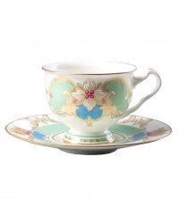 LOMONOSOV IMPERIAL BONE CHINA PORCELAIN TEA CUP AISEDORA AQUAMARINE 240 ml/8.12 fl.oz