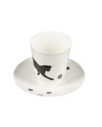 LOMONOSOV IMPERIAL BONE CHINA PORCELAIN ESPRESSO CUP MAY CATS AND MICE BALL 165 ml 5.6 fl.oz