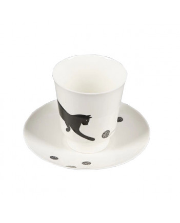 LOMONOSOV IMPERIAL BONE CHINA PORCELAIN ESPRESSO CUP MAY CATS AND MICE BALL 165 ml 5.6 fl.oz