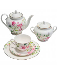 LOMONOSOV IMPERIAL BONE CHINA PORCELAIN TEA SET SERVICE SPRING DREAM GARDEN 20 items