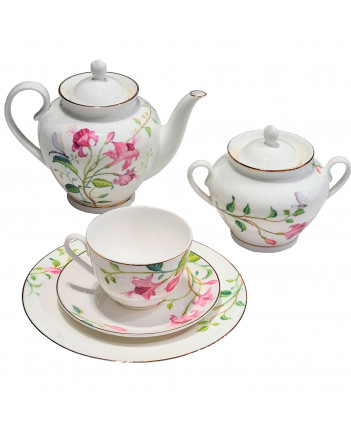 LOMONOSOV IMPERIAL BONE CHINA PORCELAIN TEA SET SERVICE SPRING DREAM GARDEN 20 items