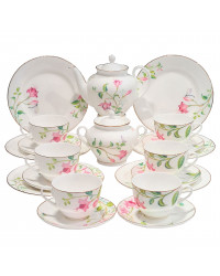 LOMONOSOV IMPERIAL BONE CHINA PORCELAIN TEA SET SERVICE SPRING DREAM GARDEN 20 items