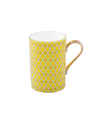 LOMONOSOV IMPERIAL BONE CHINA PORCELAIN COFFEE MUG IDYLL SUNNY YELLOW v.2 400 Ml/14.1 Fl.Oz