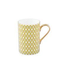 LOMONOSOV IMPERIAL BONE CHINA PORCELAIN COFFEE MUG IDYLL SUNNY YELLOW v.1 400 Ml/14.1 Fl.Oz