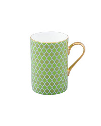 LOMONOSOV IMPERIAL BONE CHINA PORCELAIN COFFEE MUG IDYLL GREEN LIME v.2 400 Ml/14.1 Fl.Oz
