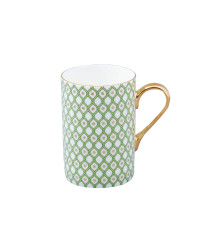LOMONOSOV IMPERIAL BONE CHINA PORCELAIN COFFEE MUG IDYLL GREEN LIME v.1 400 Ml/14.1 Fl.Oz