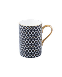 LOMONOSOV IMPERIAL BONE CHINA PORCELAIN COFFEE MUG IDYLL BLACK NERO v.2 400 Ml/14.1 Fl.Oz