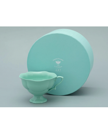 LOMONOSOV IMPERIAL BONE CHINA PORCELAIN TEA CUP NATASHA MONOCOLOR MINT GREEN 220 ml/7.4 fl.oz