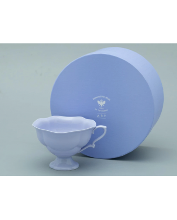 LOMONOSOV IMPERIAL BONE CHINA PORCELAIN TEA CUP NATASHA MONOCOLOR LAVENDER 220 ml/7.4 fl.oz