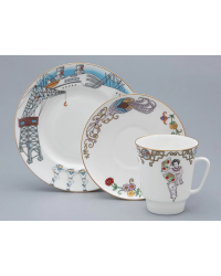 LOMONOSOV IMPERIAL BONE CHINA PORCELAIN ESPRESSO CUP SET MAY BALLET RED POPPY 165 ml/5.6 fl.oz