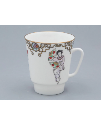 LOMONOSOV IMPERIAL BONE CHINA PORCELAIN ESPRESSO CUP SET MAY BALLET RED POPPY 165 ml/5.6 fl.oz