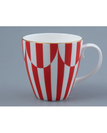 LOMONOSOV IMPERIAL BONE CHINA PORCELAIN COFFEE MUG SPRING YES AND NO RED 470 Ml/15.9 Fl.Oz