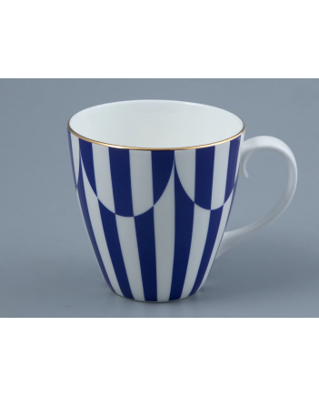 LOMONOSOV IMPERIAL BONE CHINA PORCELAIN COFFEE MUG SPRING YES AND NO COBALT BLUE 470 Ml/15.9 Fl.Oz