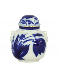 LOMONOSOV IMPERIAL PORCELAIN TEA CADDY BLUE BELL