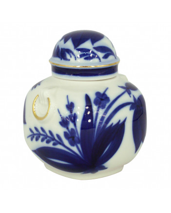 LOMONOSOV IMPERIAL PORCELAIN TEA CADDY BLUE BELL