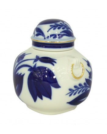LOMONOSOV IMPERIAL PORCELAIN TEA CADDY BLUE BELL