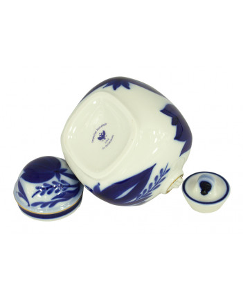 LOMONOSOV IMPERIAL PORCELAIN TEA CADDY BLUE BELL