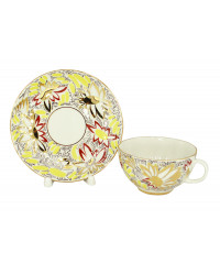  LOMONOSOV IMPERIAL PORCELAIN TEACUP AND SAUCER TULIP GOLDEN DAISY 250 ML/8.45 OZ