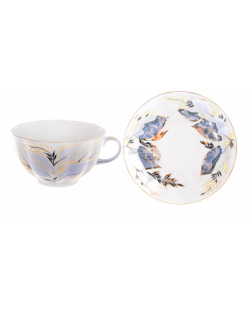  LOMONOSOV IMPERIAL PORCELAIN TEACUP AND SAUCER TULIP MOONLIGHT 250 ML/8.45 OZ
