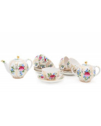 LOMONOSOV IMPERIAL PORCELAIN TEA SET SERVICE TULIP GOLDEN GRASSES 14 items