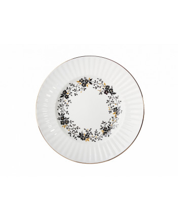 LOMONOSOV IMPERIAL BONE CHINA PORCELAIN ESPRESSO CUP, SAUCER AND PLATE WAVE TINY BRANCHES 155 Ml/5.2 Fl.Oz