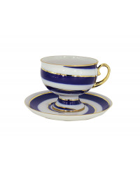 LOMONOSOV IMPERIAL PORCELAIN TEACUP AND SAUCER TWISTED LOOP 255 ML/8.6 OZ