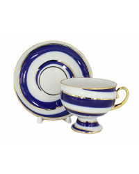 LOMONOSOV IMPERIAL PORCELAIN TEACUP AND SAUCER TWISTED LOOP 255 ML/8.6 OZ