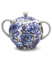 LOMONOSOV IMPERIAL PORCELAIN SUGAR BOWL TULIP BINDWEED 15 OZ/450 ML