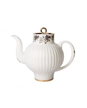 LOMONOSOV IMPERIAL BONE CHINA PORCELAIN TEAPOT TINY BRANCHES WAVE 800 ML 27 oz