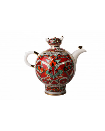 LOMONOSOV IMPERIAL PORCELAIN TEAPOT RED ROOSTER 9 CUPS 1800 ML 60.9 OZ