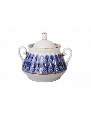 LOMONOSOV IMPERIAL PORCELAIN SUGAR BOWL FORGET-ME-NOT
