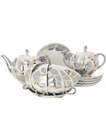 LOMONOSOV IMPERIAL PORCELAIN TEA SET SERVICE TULIP MOONLIGHT 20 items