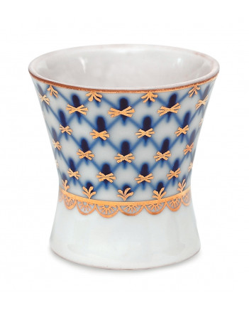 LOMONOSOV IMPERIAL PORCELAIN EGG HOLDER STAND CUP COBALT NET