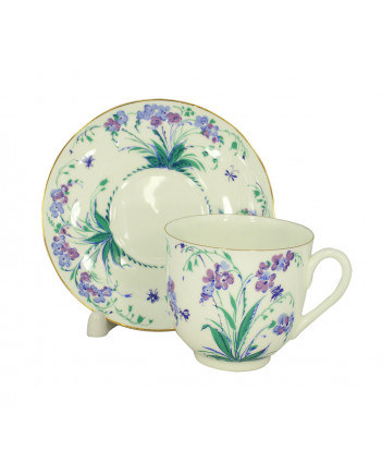 LOMONOSOV IMPERIAL BONE CHINA PORCELAIN ESPRESSO CUP FORGET-ME-NOT 180 ml 6.1 fl.oz