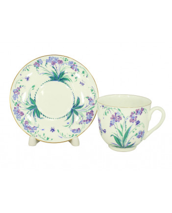 LOMONOSOV IMPERIAL BONE CHINA PORCELAIN ESPRESSO CUP FORGET-ME-NOT 180 ml 6.1 fl.oz