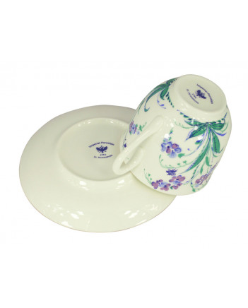 LOMONOSOV IMPERIAL BONE CHINA PORCELAIN ESPRESSO CUP FORGET-ME-NOT 180 ml 6.1 fl.oz