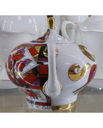 LOMONOSOV IMPERIAL PORCELAIN TEAPOT RED HORSE 1 CUP 250 ML/8.5 OZ