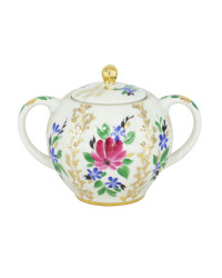 LOMONOSOV IMPERIAL PORCELAIN SUGAR BOWL TULIP GOLDEN GRASSES 450 ML 15 oz