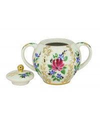 LOMONOSOV IMPERIAL PORCELAIN SUGAR BOWL TULIP GOLDEN GRASSES 450 ML 15 oz