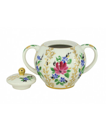 LOMONOSOV IMPERIAL PORCELAIN SUGAR BOWL TULIP GOLDEN GRASSES 450 ML 15 oz
