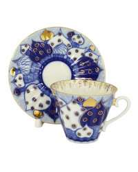 LOMONOSOV IMPERIAL PORCELAIN TEACUP AND SAUCER RADIANT CHURCH BELLS 235 ML/8 OZ
