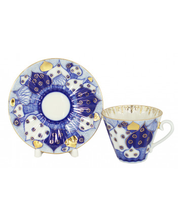 LOMONOSOV IMPERIAL PORCELAIN TEACUP AND SAUCER RADIANT CHURCH BELLS 235 ML/8 OZ