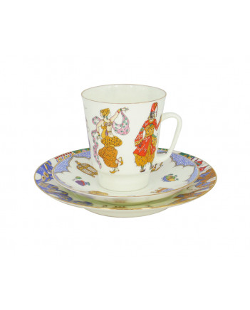 LOMONOSOV IMPERIAL BONE CHINA PORCELAIN ESPRESSO CUP SET MAY BALLET SCHEHERAZADE 165 ml/5.6 fl.oz