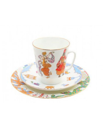 LOMONOSOV IMPERIAL BONE CHINA PORCELAIN ESPRESSO CUP SET MAY BALLET SCHEHERAZADE 165 ml/5.6 fl.oz