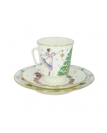 LOMONOSOV IMPERIAL BONE CHINA PORCELAIN ESPRESSO CUP SET MAY BALLET NUTCRACKER 165 ml/5.6 fl.oz