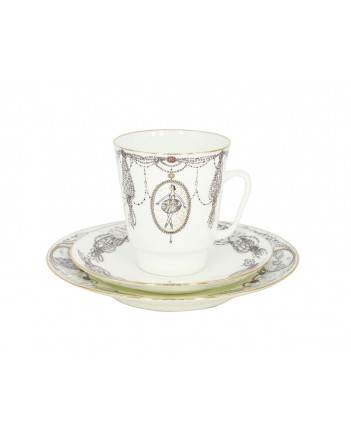 LOMONOSOV IMPERIAL BONE CHINA PORCELAIN ESPRESSO CUP SET MAY BALLET SWAN LAKE 165 ml/5.6 fl.oz