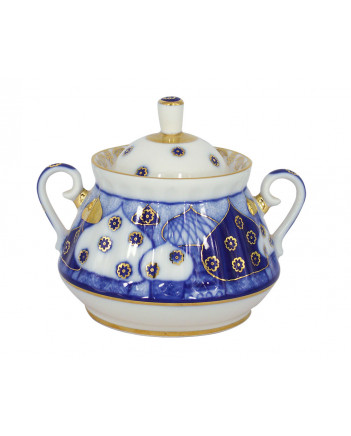 LOMONOSOV IMPERIAL PORCELAIN SUGAR BOWL CHURCH BELLS