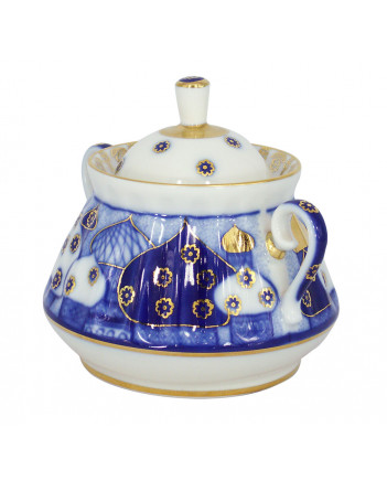 LOMONOSOV IMPERIAL PORCELAIN SUGAR BOWL CHURCH BELLS