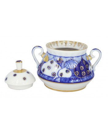 LOMONOSOV IMPERIAL PORCELAIN SUGAR BOWL CHURCH BELLS
